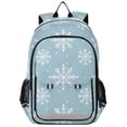 thumbnail image 1 of FORMRS Unisex School Backpack 17" Student Travel Bag with Laptop Compartment, Gray Snowflake, 1 of 7