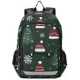 thumbnail image 1 of FORMRS Unisex School Backpack 17" Student Travel Bag with Laptop Compartment, Green Christmas Hats, 1 of 7
