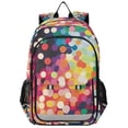 thumbnail image 1 of FORMRS Unisex School Backpack 17" Student Travel Bag with Laptop Compartment, Green Colorful Circles, 1 of 7