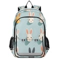 thumbnail image 1 of FORMRS Unisex School Backpack 17" Student Travel Bag with Laptop Compartment, Green Cute Rabbits, 1 of 7