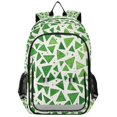 thumbnail image 1 of FORMRS Unisex School Backpack 17" Student Travel Bag with Laptop Compartment, Green Dot Triangles Pattern, 1 of 7