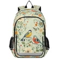 thumbnail image 1 of FORMRS Unisex School Backpack 17" Student Travel Bag with Laptop Compartment, Green Floral Pattern, 1 of 7