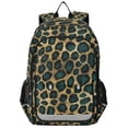 thumbnail image 1 of FORMRS Unisex School Backpack 17" Student Travel Bag with Laptop Compartment, Green Leopard Print Pattern, 1 of 7
