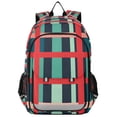 thumbnail image 1 of FORMRS Unisex School Backpack 17" Student Travel Bag with Laptop Compartment, Green Plaid, 1 of 7