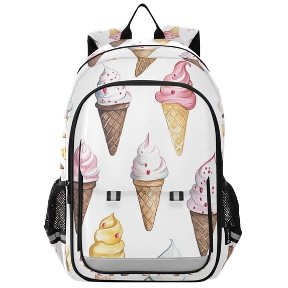 FORMRS School Backpack 17" Student Travel Bag with Laptop Compartment, Ice Cream Pattern