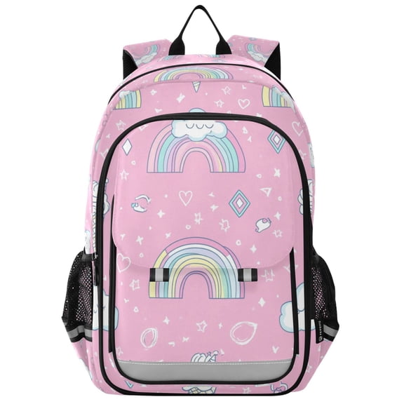 FORMRS School Backpack 17" Student Travel Bag with Laptop Compartment, Ice Cream Rainbow Pattern