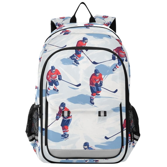 FORMRS Unisex School Backpack 17" Student Travel Bag with Laptop Compartment, Ice Rink