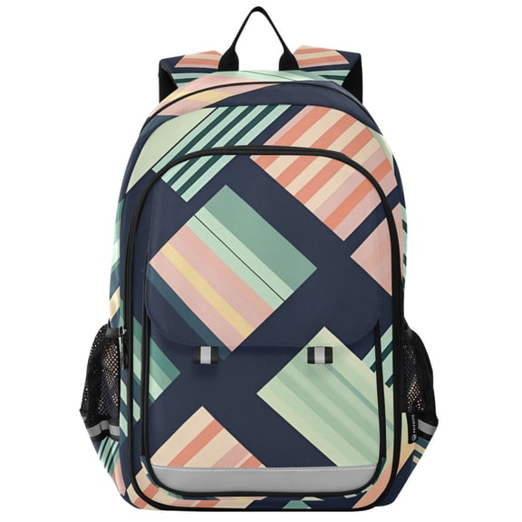 FORMRS Unisex School Backpack 17" Student Travel Bag with Laptop Compartment, Isometric Pink