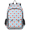 thumbnail image 1 of FORMRS Unisex School Backpack 17" Student Travel Bag with Laptop Compartment, Light Blue Checkered Heart, 1 of 7