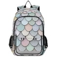 thumbnail image 1 of FORMRS Unisex School Backpack 17" Student Travel Bag with Laptop Compartment, Light Blue Shimmering Pattern, 1 of 7