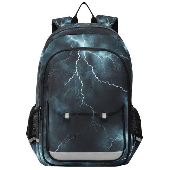 FORMRS Unisex School Backpack 17" Student Travel Bag with Laptop Compartment, Lightning Pattern