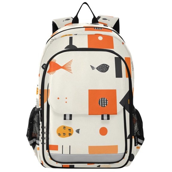 FORMRS School Backpack 17" Student Travel Bag with Laptop Compartment, Minimalist Geometric Pattern