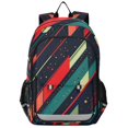thumbnail image 1 of FORMRS Unisex School Backpack 17" Student Travel Bag with Laptop Compartment, Orange Abstract Lines, 1 of 7