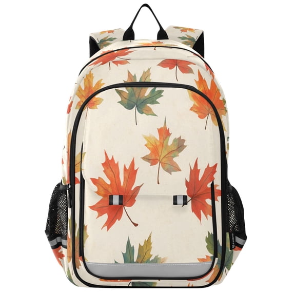 FORMRS Unisex School Backpack 17" Student Travel Bag with Laptop Compartment, Orange Autumn Leaves