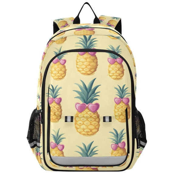 FORMRS School Backpack 17" Student Travel Bag with Laptop Compartment, Pineapple Love
