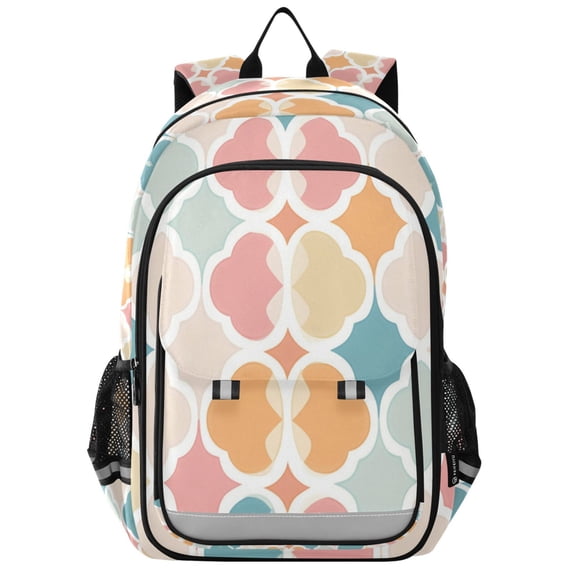 FORMRS Unisex School Backpack 17" Student Travel Bag with Laptop Compartment, Pink Abstract Pattern