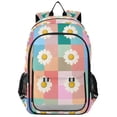 thumbnail image 1 of FORMRS Unisex School Backpack 17" Student Travel Bag with Laptop Compartment, Pink Checkered Daisy, 1 of 7