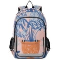 thumbnail image 1 of FORMRS Unisex School Backpack 17" Student Travel Bag with Laptop Compartment, Pink Leaves, 1 of 7