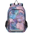 thumbnail image 1 of FORMRS Unisex School Backpack 17" Student Travel Bag with Laptop Compartment, Pink Marble Pattern, 1 of 7