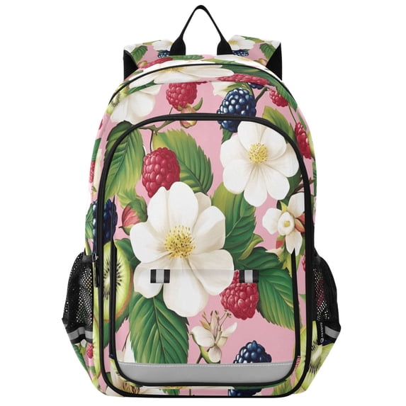 FORMRS Unisex School Backpack 17" Student Travel Bag with Laptop Compartment, Pink Raspberries