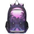 thumbnail image 1 of FORMRS School Backpack 17" Student Travel Bag with Laptop Compartment, Pink Road, 1 of 7