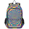 thumbnail image 1 of FORMRS Unisex School Backpack 17" Student Travel Bag with Laptop Compartment, Psychedelic Pattern, 1 of 7