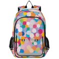 thumbnail image 1 of FORMRS Unisex School Backpack 17" Student Travel Bag with Laptop Compartment, Purple Colorful Circles, 1 of 7