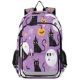 thumbnail image 1 of FORMRS Unisex School Backpack 17" Student Travel Bag with Laptop Compartment, Purple Halloween Pattern, 1 of 7