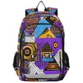 thumbnail image 1 of FORMRS Unisex School Backpack 17" Student Travel Bag with Laptop Compartment, Purple Simple Triangles, 1 of 7