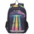 thumbnail image 1 of FORMRS Unisex School Backpack 17" Student Travel Bag with Laptop Compartment, Purple UFO, 1 of 7