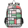 thumbnail image 1 of FORMRS Unisex School Backpack 17" Student Travel Bag with Laptop Compartment, Red Abstract Geometric, 1 of 7
