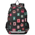 thumbnail image 1 of FORMRS Unisex School Backpack 17" Student Travel Bag with Laptop Compartment, Red Block Pattern, 1 of 7