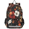 thumbnail image 1 of FORMRS Unisex School Backpack 17" Student Travel Bag with Laptop Compartment, Red Flowers Pattern, 1 of 7