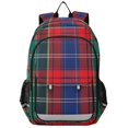 thumbnail image 1 of FORMRS School Backpack 17" Student Travel Bag with Laptop Compartment, Red Green Pattern, 1 of 7