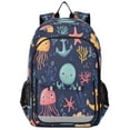 thumbnail image 1 of FORMRS Unisex School Backpack 17" Student Travel Bag with Laptop Compartment, Red Jellyfish, 1 of 7