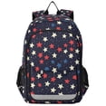 thumbnail image 1 of FORMRS Unisex School Backpack 17" Student Travel Bag with Laptop Compartment, Red Starry Pattern, 1 of 7