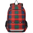 thumbnail image 1 of FORMRS School Backpack 17" Student Travel Bag with Laptop Compartment, Red and Blue Pattern, 1 of 7