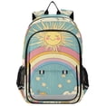 thumbnail image 1 of FORMRS School Backpack 17" Student Travel Bag with Laptop Compartment, Retro Beige Rainbow, 1 of 7