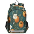 thumbnail image 1 of FORMRS Unisex School Backpack 17" Student Travel Bag with Laptop Compartment, Retro Floral Orange, 1 of 7