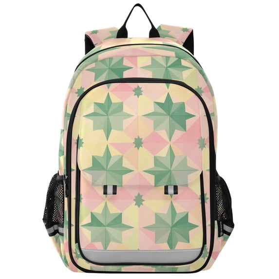 FORMRS Unisex School Backpack 17" Student Travel Bag with Laptop Compartment, Retro Symmetrical Stars