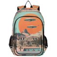thumbnail image 1 of FORMRS Unisex School Backpack 17" Student Travel Bag with Laptop Compartment, Retro UFO, 1 of 7