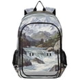 thumbnail image 1 of FORMRS Unisex School Backpack 17" Student Travel Bag with Laptop Compartment, River and Mountains, 1 of 7
