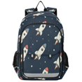 thumbnail image 1 of FORMRS School Backpack 17" Student Travel Bag with Laptop Compartment, Rocket Pattern, 1 of 7