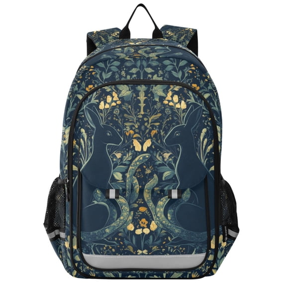 FORMRS Unisex School Backpack 17" Student Travel Bag with Laptop Compartment, Shadowy Forest Pattern
