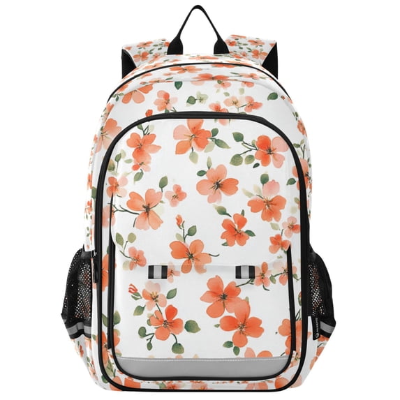 FORMRS School Backpack 17" Student Travel Bag with Laptop Compartment, Small Floral Blooms