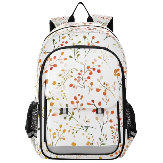 FORMRS Unisex School Backpack 17" Student Travel Bag with Laptop Compartment, Small Floral Pattern