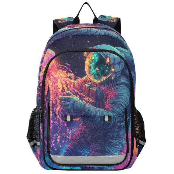 FORMRS Unisex School Backpack 17" Student Travel Bag with Laptop Compartment, Space Astronaut