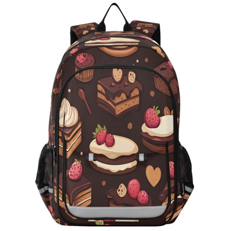 FORMRS Unisex School Backpack 17" Student Travel Bag with Laptop Compartment, Sweet Cakes