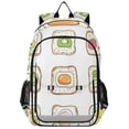 thumbnail image 1 of FORMRS Unisex School Backpack 17" Student Travel Bag with Laptop Compartment, Toasts Pattern, 1 of 7