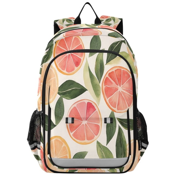 FORMRS Unisex School Backpack 17" Student Travel Bag with Laptop Compartment, Watercolor Grapefruit